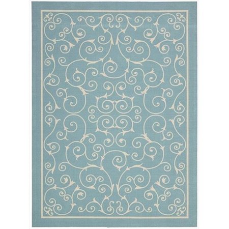 NOURISON Nourison 11204 Home & Garden Area Rug Collection Light Blue 5 ft 3 in. x 7 ft 5 in. Rectangle 99446112040